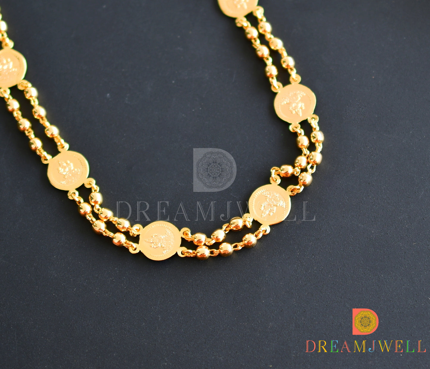 Gold tone Lakshmi Coin Chain dj-23629