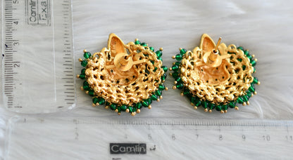 Matte finish Lakshmi green cluster earrings dj-41886