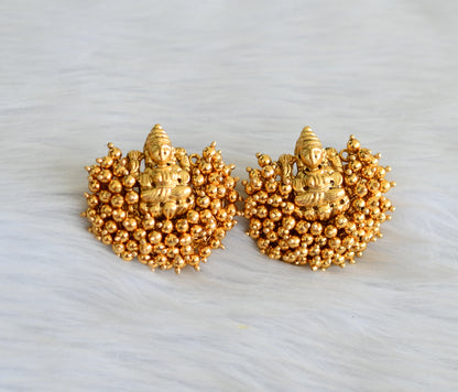 Matte finish Lakshmi gold cluster earrings dj-41887