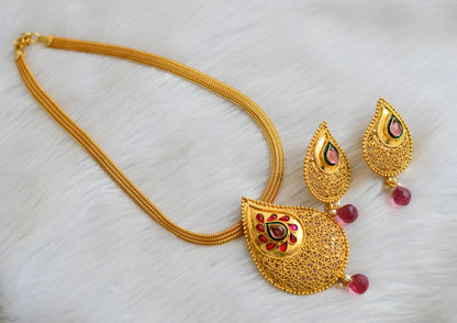 Antique gold tone kemp mango necklace set dj-13558