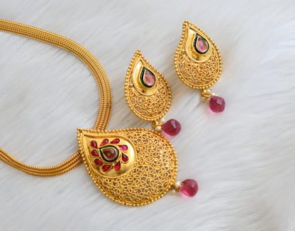 Antique gold tone kemp mango necklace set dj-13558