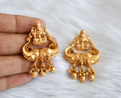 Matte finish Lakshmi-Elephant earrings dj-39103