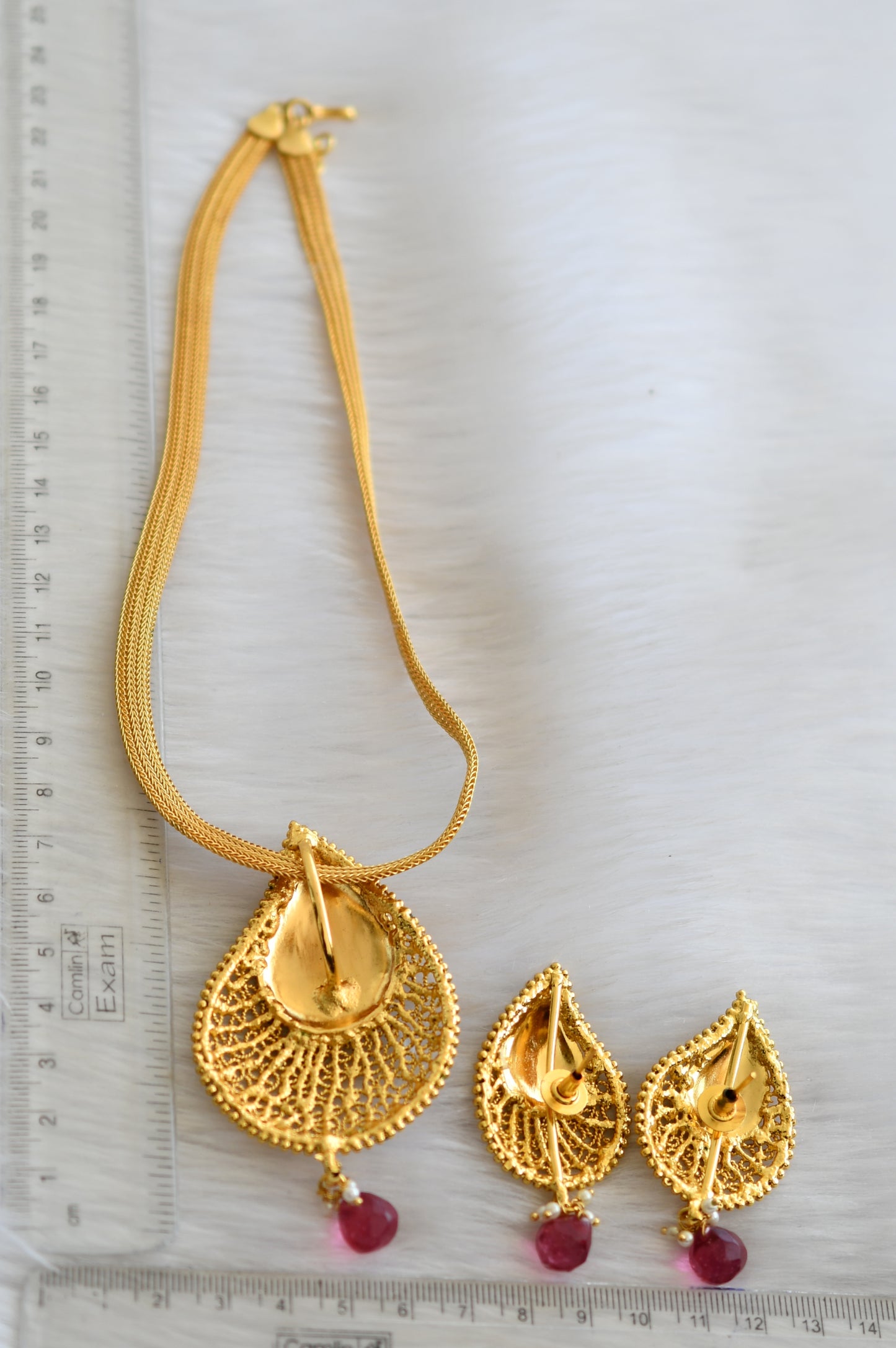 Antique gold tone kemp mango necklace set dj-13558