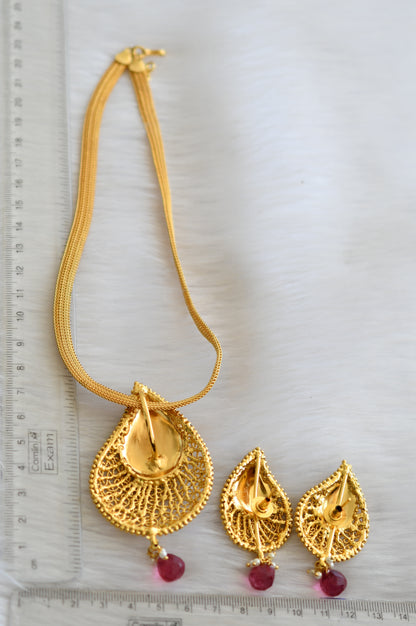 Antique gold tone kemp mango necklace set dj-13558