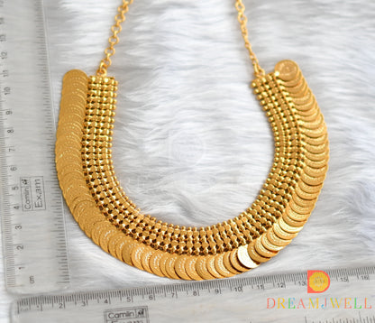 Gold tone green Lakshmi coin haar dj-38276