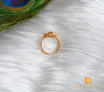 Gold tone coral finger ring dj-38279
