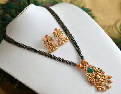 Matte Finish Green-ruby Lakshmi Designer Mangalsutra Set dj-28685