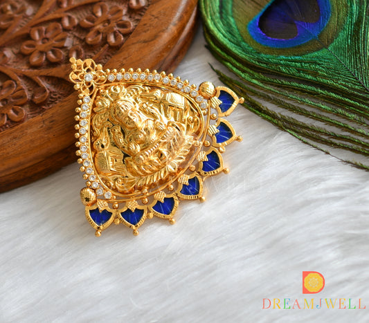 Gold tone Palakka blue Lakshmi Kerala style pendant dj-37517