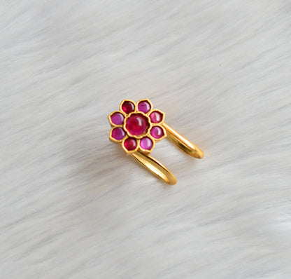 Matt finish kemp vanki style flower finger ring dj-40582