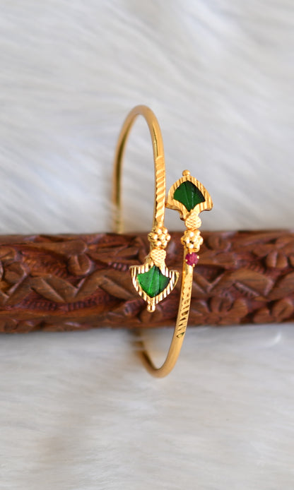 Gold tone pink stone palakka green Kerala style kada/Bracelet dj-41932