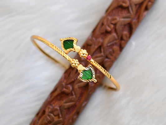 Gold tone pink stone palakka green Kerala style kada/Bracelet dj-41932