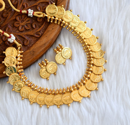 Gold tone Lotus coin necklace set dj-15283