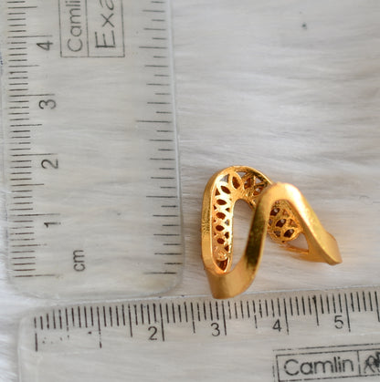 Gold tone cz white stone vanki finger ring dj-40589