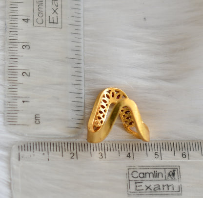 Gold tone cz ruby-white stone vanki finger ring dj-40590