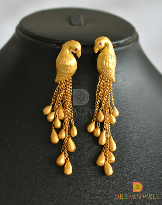 Matte finish peacock earrings dj-52933
