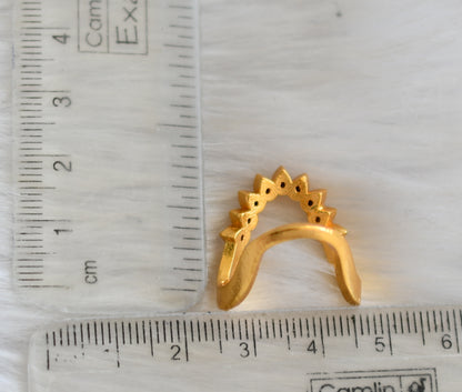 Gold tone cz ruby-white vanki finger ring dj-40592