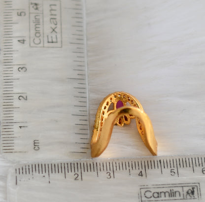 Gold tone cz ruby-white Vanki finger ring dj-40595
