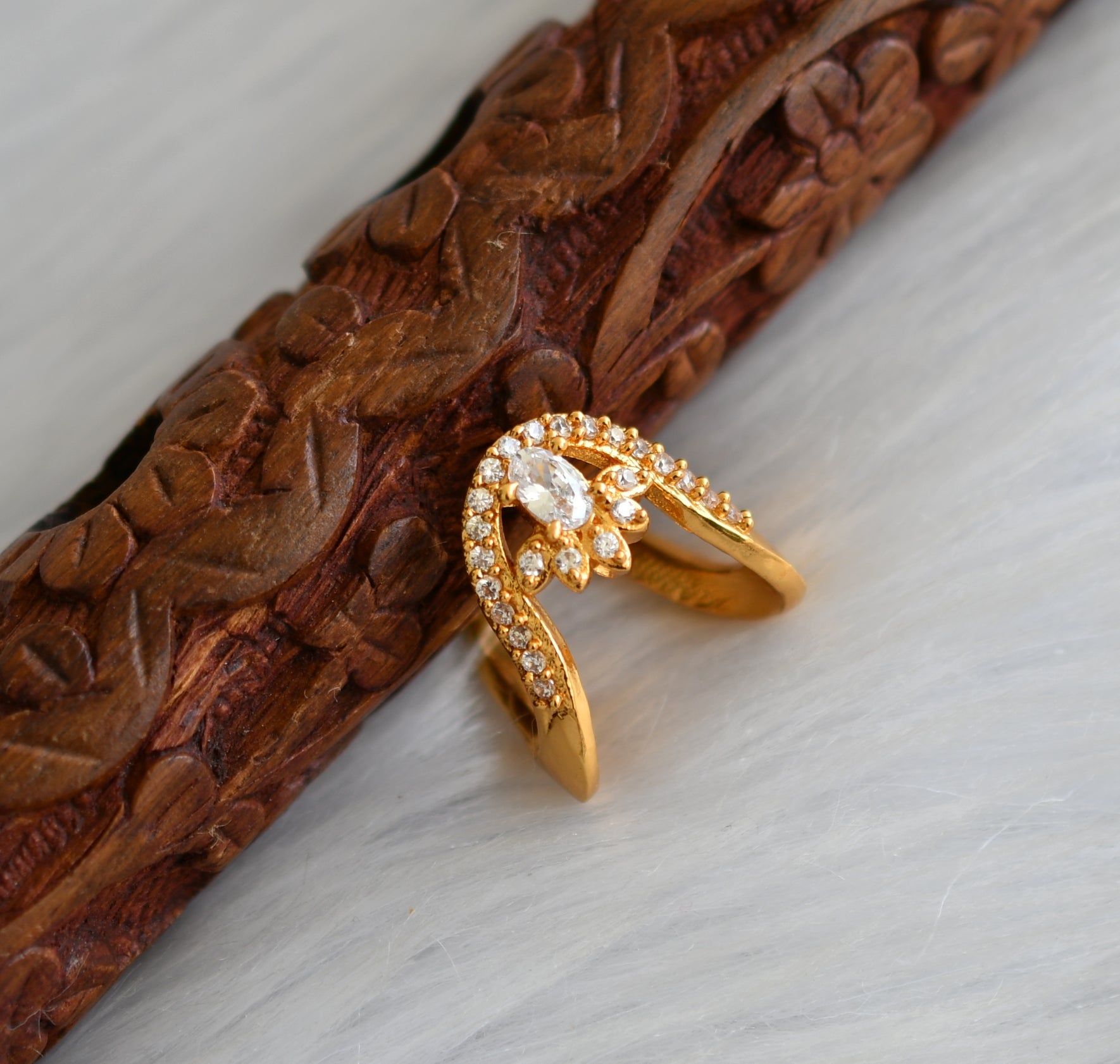 South Indian 18k Gold Plated Designer Wedding Finger Ring Ethnic Fashion  Jewelry | eBay