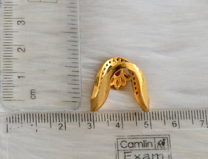Gold tone cz ruby Vanki finger ring dj-40597