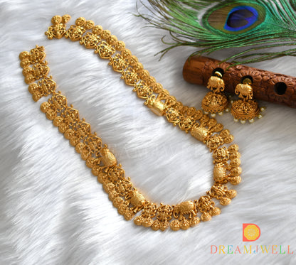 Matte finish Lakshmi-Elephant pearl haar set dj-37549