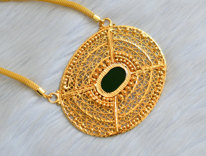 Gold tone green Kerala style haar dj-41930