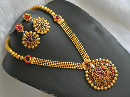 Antique gold tone Multi Layer kemp round pendant haar set  dj-16858