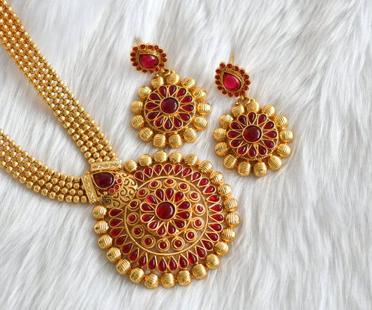 Antique gold tone Multi Layer kemp round pendant haar set  dj-16858