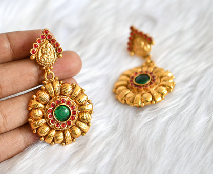 Antique green peacock Lakshmi haar set dj-16790