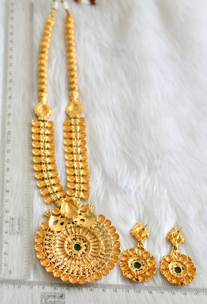 Antique green peacock Lakshmi haar set dj-16790