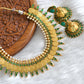 Antique pearl Green Lakshmi coin necklace set dj-02162