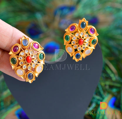 Matte finish navarathana stud/earrings dj-36073