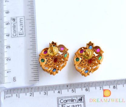 Matte finish navarathana stud/earrings dj-36073