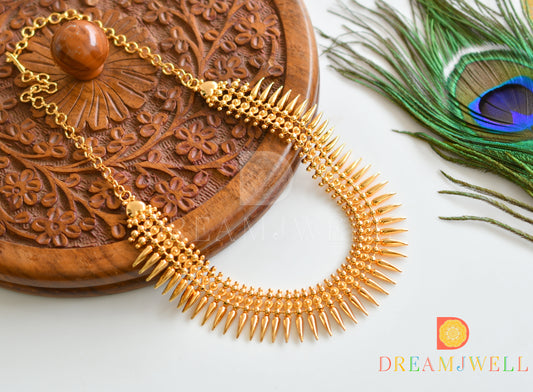 Gold tone Kerala style mulla mottu Necklace dj-36756
