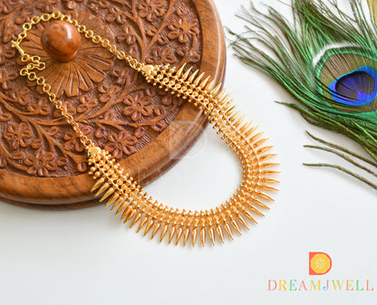 Gold tone Kerala style mulla mottu Necklace dj-36756