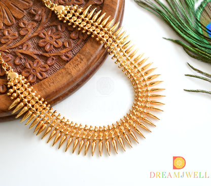 Gold tone Kerala style mulla mottu Necklace dj-36756