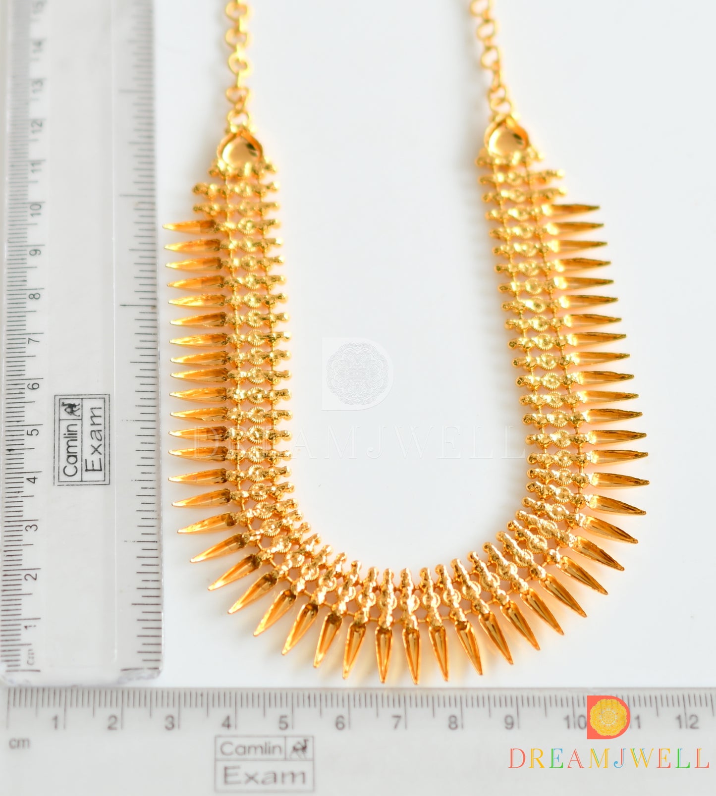 Gold tone Kerala style mulla mottu Necklace dj-36756