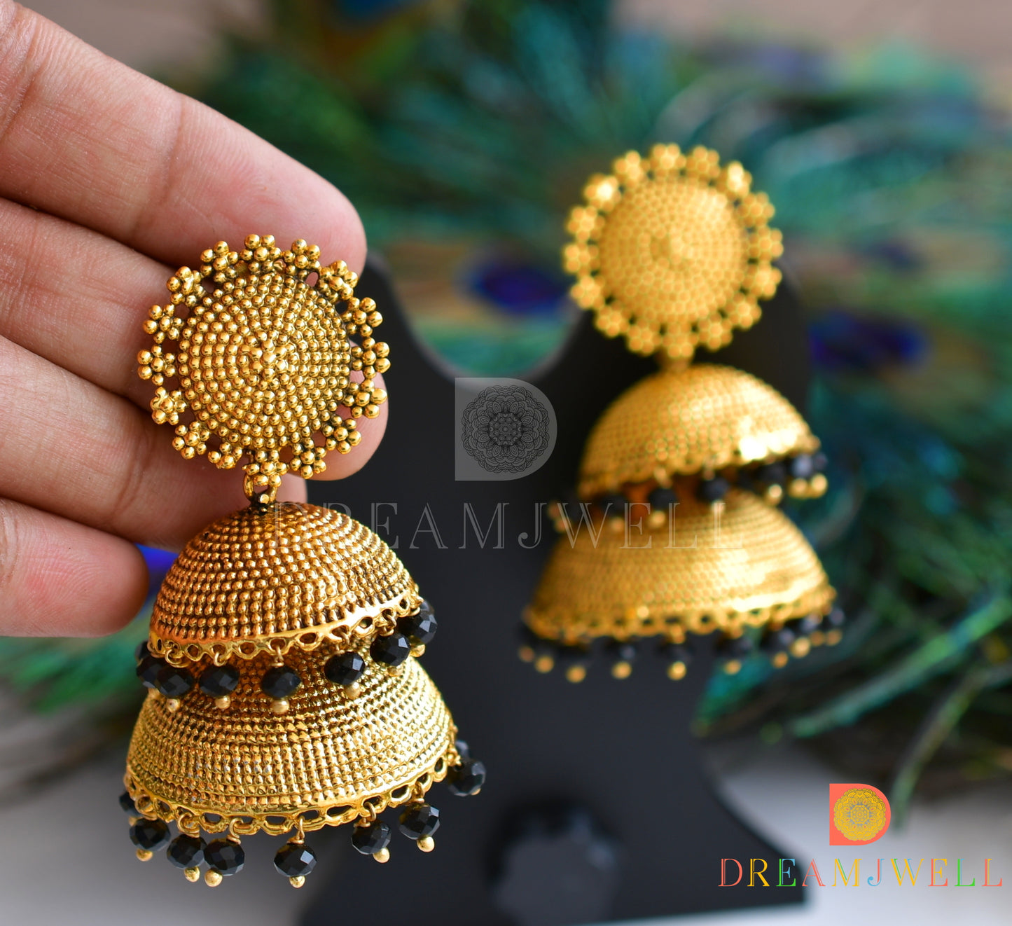 Antique Black designer Step Jhumkka dj-05105