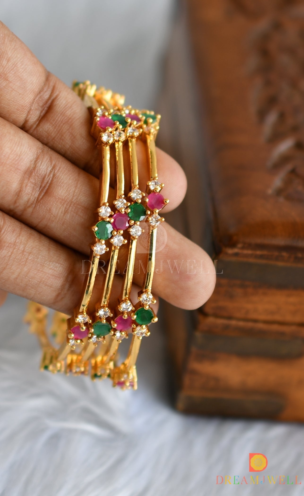 Ruby and sale emerald bangles