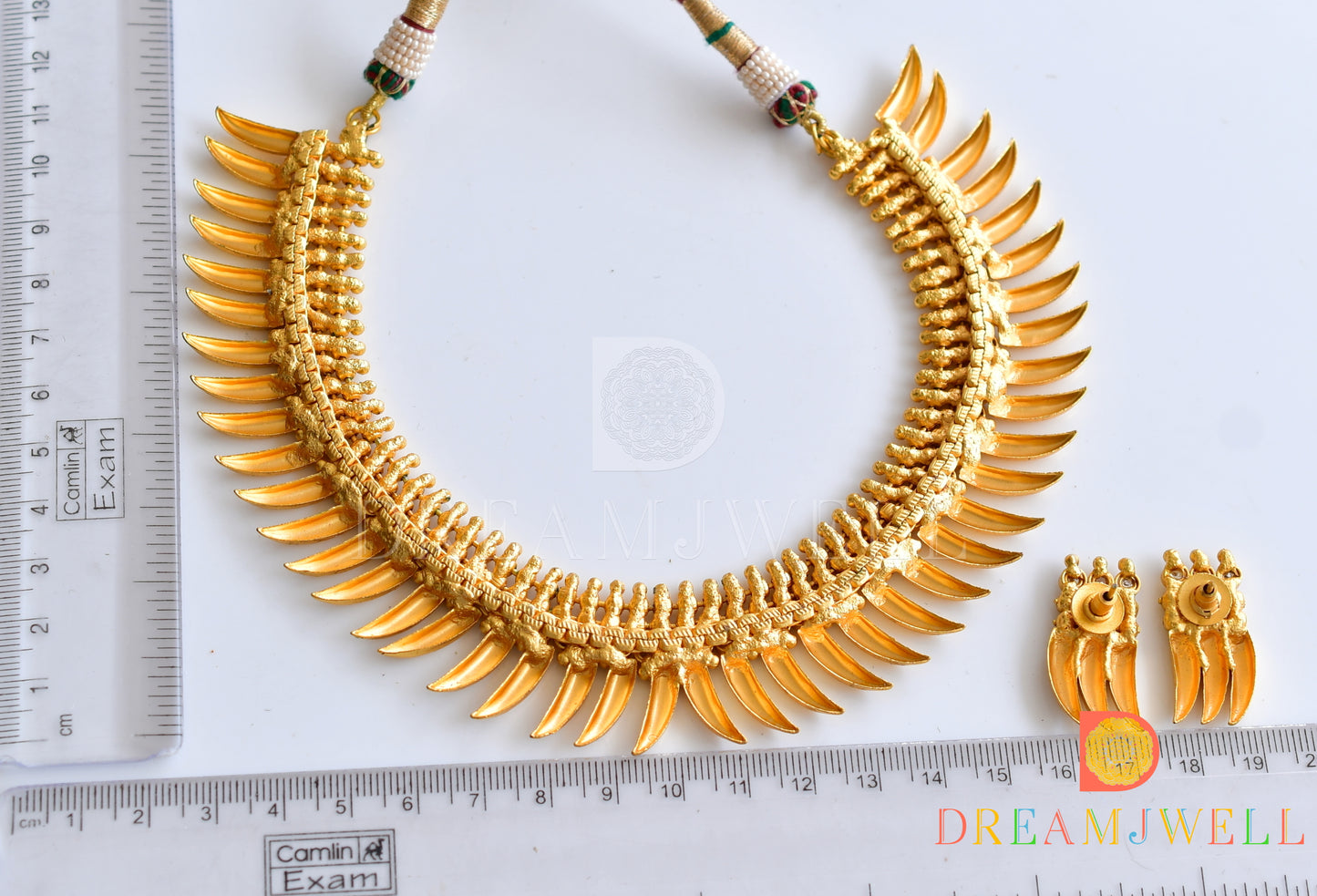 Matte Finish White Stone Designer Necklace Set dj-05271