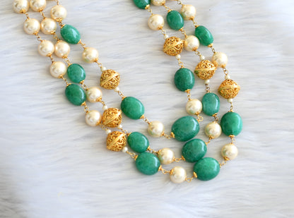 Antique green-pearl multi layer necklace set dj-06141