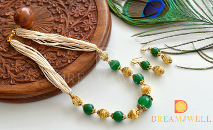 Pearl Green Designer Necklace Set  dj-05249