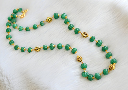 Antique gold tone Green Ganesha beaded chain dj-35831
