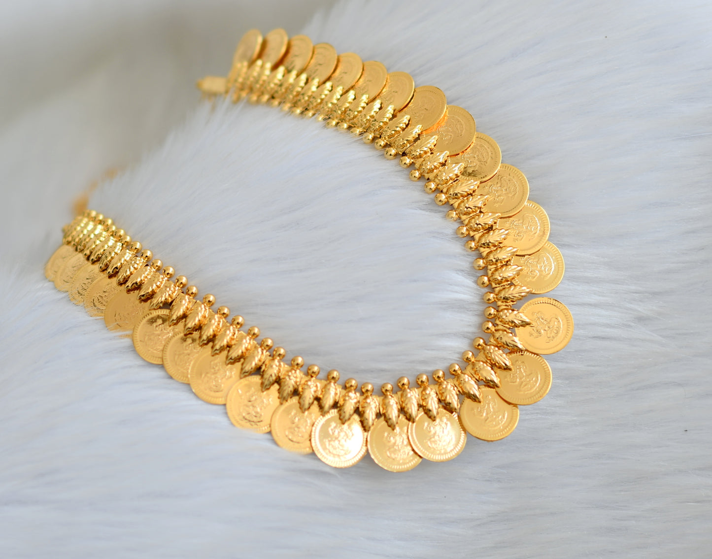 Gold tone Lakshmi coin necklace dj-32033