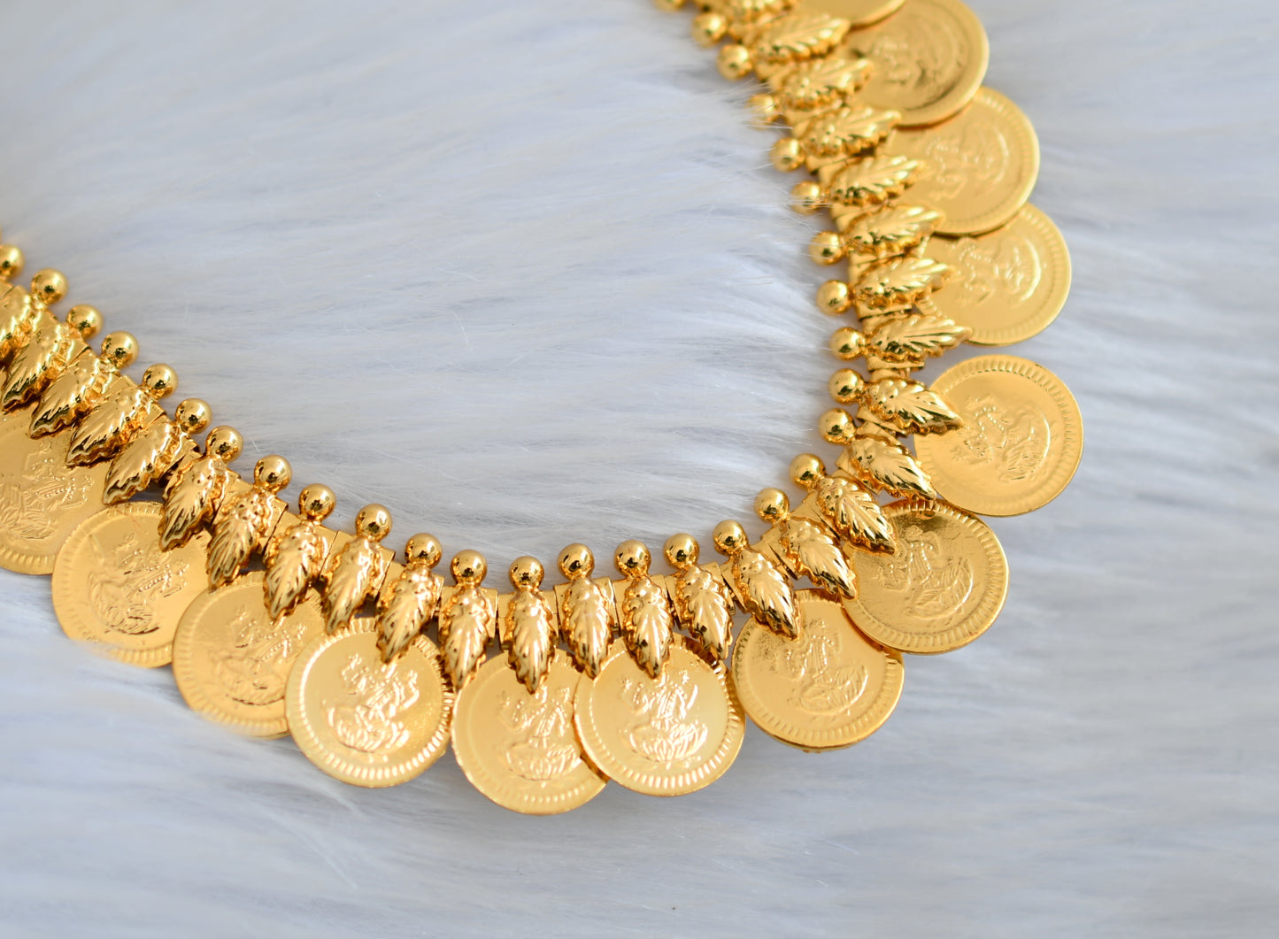 Gold tone Lakshmi coin necklace dj-32033