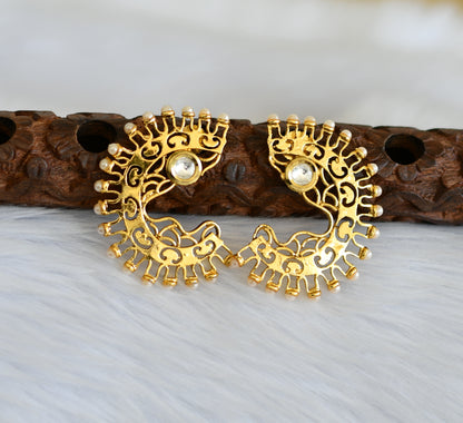 Antique gold tone kundan pearl earrings dj-29430