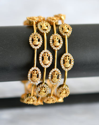 Matte finish Cz set of 4 Lakshmi Bangles(2.4) dj-39845