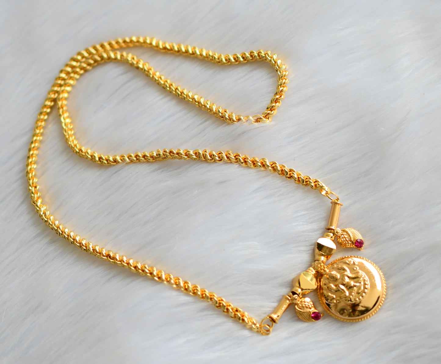 Gold tone pink mango Lakshmi mangalyam dj-39860