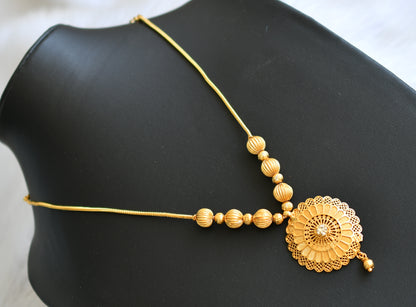 Gold tone white stone Kerala style kodi necklace dj-40663