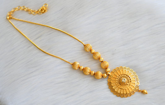 Gold tone white stone Kerala style kodi necklace dj-40663