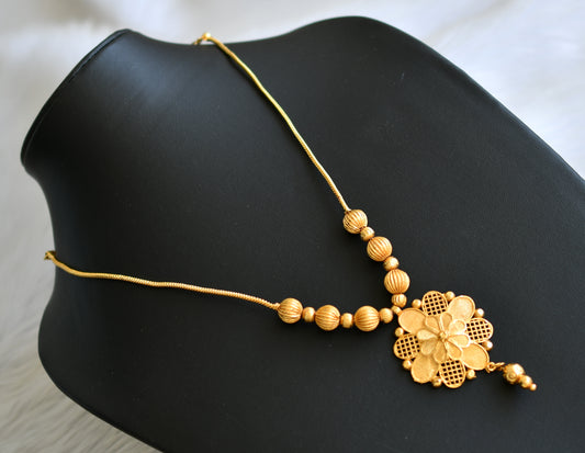 Gold tone flower Kerala style necklace dj-40667